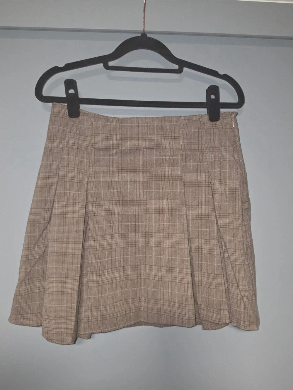 Mango Beige Plaid mini Skirt